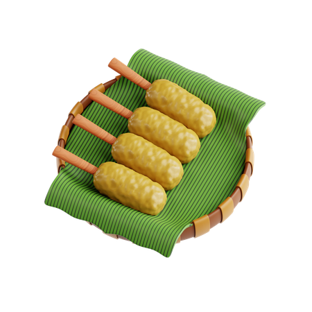 포장된 사테  3D Icon