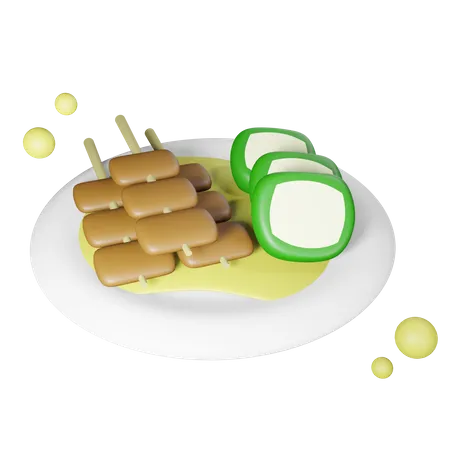 SATE PADANG  3D Icon