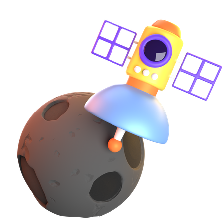 衛星と惑星  3D Icon