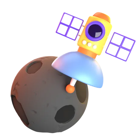 衛星と惑星  3D Icon