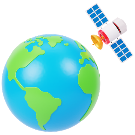 Satellitenumlaufbahn  3D Icon