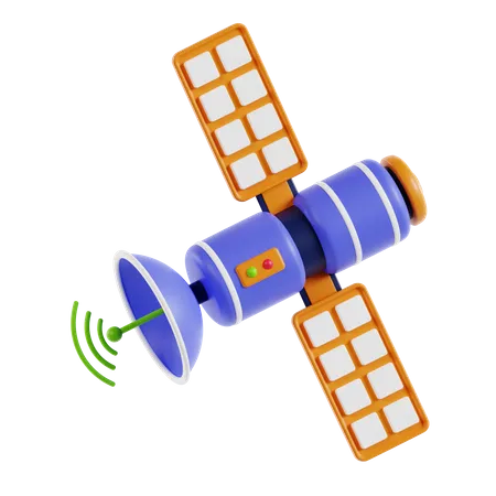 Icone Satellite 3 D Concept Abstrait De Communication Reseau Mondial Modele 3 D Dun Satellite Artificiel De La Terre 3D Icon