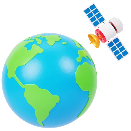 Satellite en orbite  3D Icon