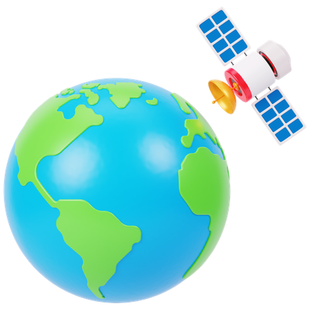 Satellite en orbite  3D Icon