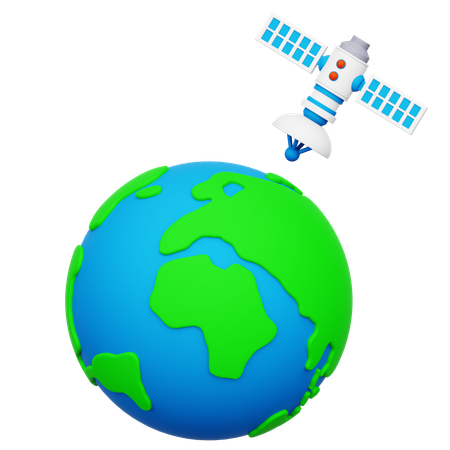 Satellite en orbite autour de la Terre  3D Icon