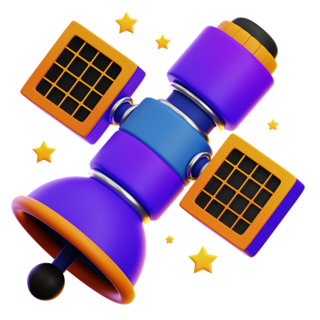 SATELLITE WITH STARS  3D Icon