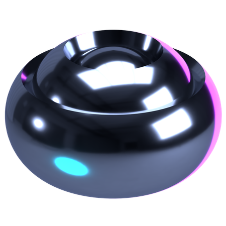 Satellitenschüssel aus glänzendem Chrom  3D Icon