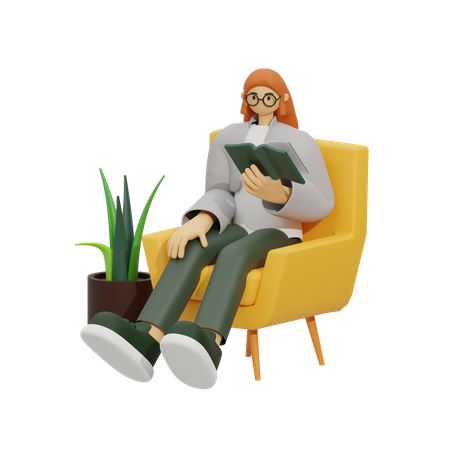 Satisfaça seus desejos literários, espaço de leitura luxuoso  3D Icon