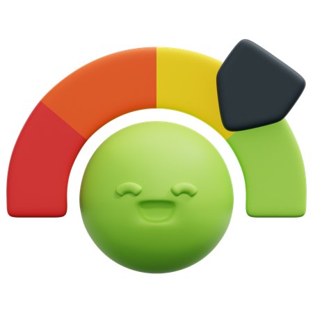 Satisfaction Level Gauge  3D Icon