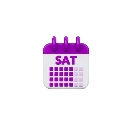 Saturday Calendar 3 D Icon 3D Icon