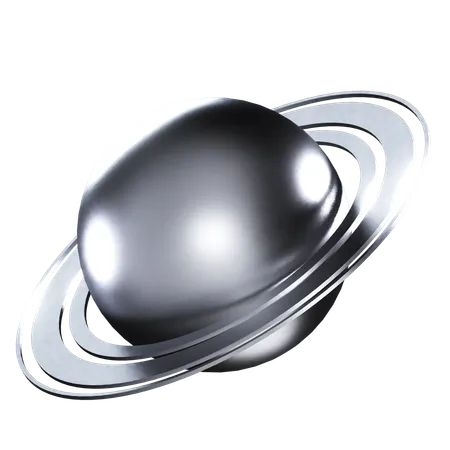 Saturn With Silver Color Illustration In 3 D Design 3D Icon