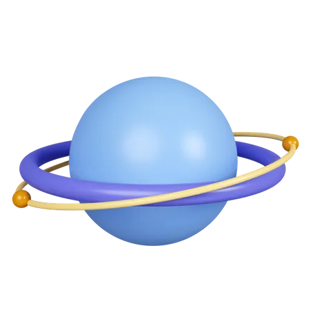 3 D Planet Saturn Jupiter Uranus Neptune With Ring Around Icon Isolated On Purple Background 3 D Rendering Illustration Clipping Path 3D Icon