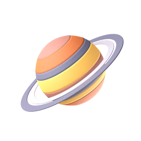 Saturn Planet 3D Icon
