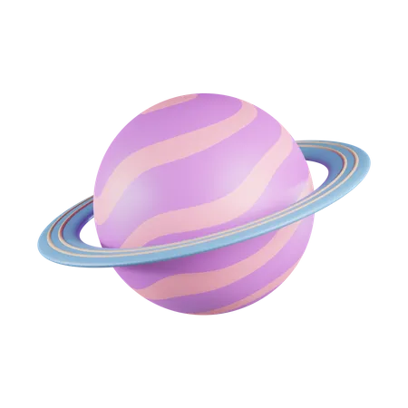 Saturn Planet 3D Icon