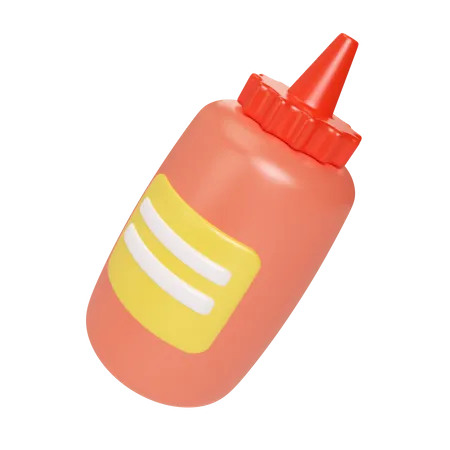 This Is Sauce Bottle 3 D Render Illustration Icon High Resolution Png File Isolated On Transparent Background Available 3 D Model File Format Blend Fbx Gltf And Obj 3D Icon