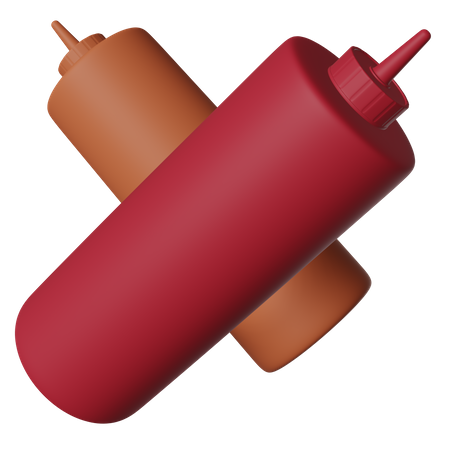 Sauce And Ketchup Bottle  3D Icon