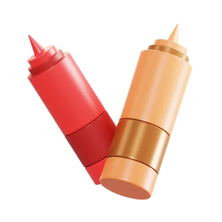 Sauce bottle  3D Illustration