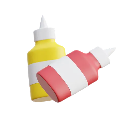 Sauce Bottle 3 D Icon 3D Icon