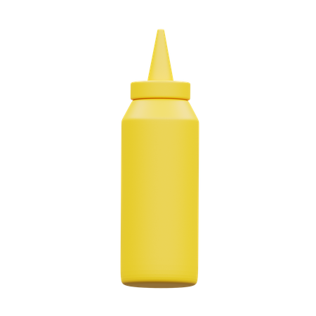 Bouteille souple pour sauce moutarde  3D Illustration