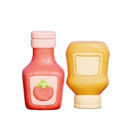 Bouteille de sauces  3D Icon