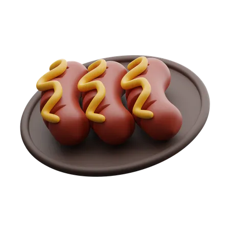 Saucisse  3D Icon