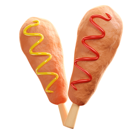 Saucisse frite  3D Icon