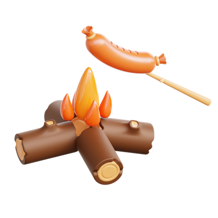Saucisse grillée  3D Icon