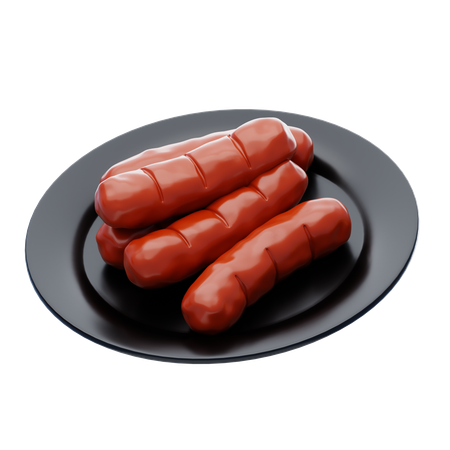 Saucisses pour le petit déjeuner  3D Icon