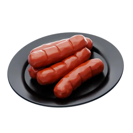 Saucisses pour le petit déjeuner  3D Icon