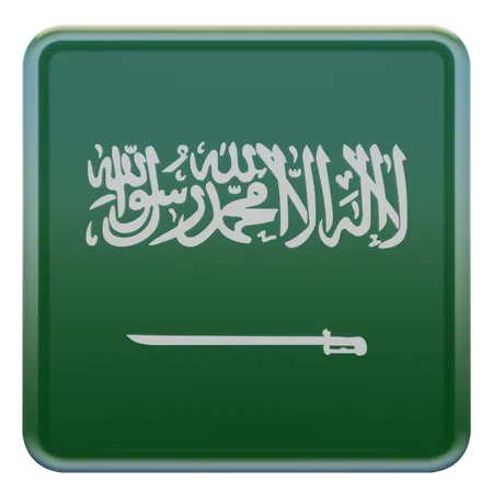Saudi Arabia Square Flag 3D Icon