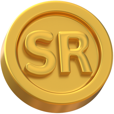 Saudi Riyal Coin  3D Icon