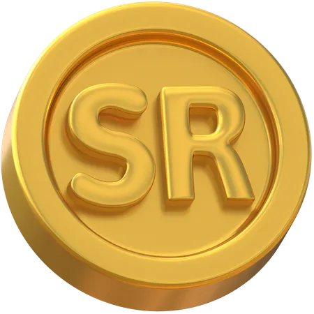Saudi Riyal Coin  3D Icon
