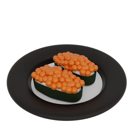 Sushi aux œufs de saumon  3D Icon