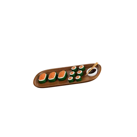 Sushi aux œufs de saumon  3D Icon