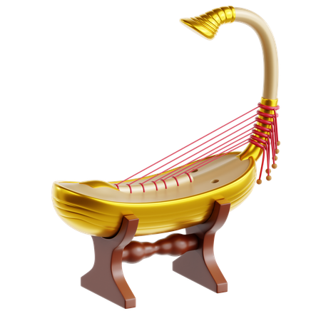 Saung Gauk (Burmese Harp)  3D Icon