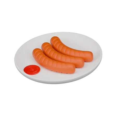 Sausage 3 D Icon 3D Icon