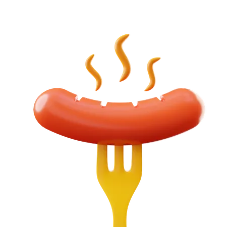 Sausage And Barbeque For New Year Party 3D Icon