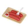spicy sausage 3d illustration