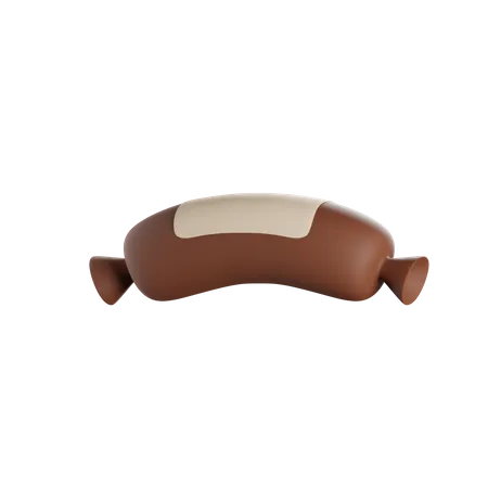 Sausage 3 D Render Isolated Images 3D Icon