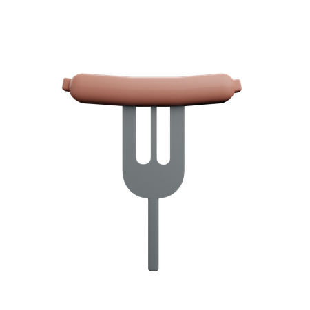 Sausage And Fork  3D Icon