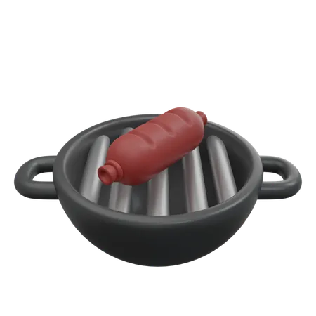 Sausage Grill  3D Icon