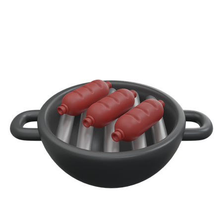 Sausage Grill  3D Icon