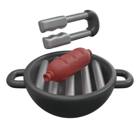 Sausage Grill  3D Icon