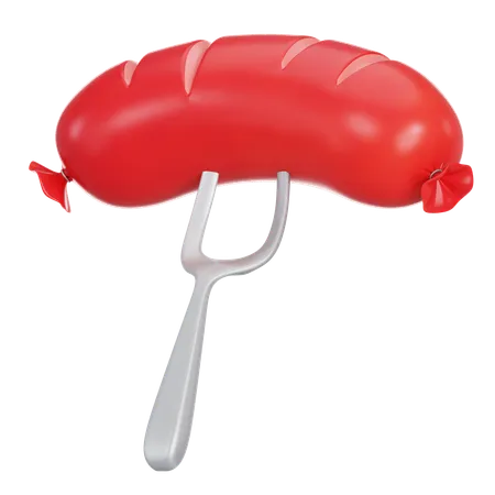 Sausage on Skewer  3D Icon
