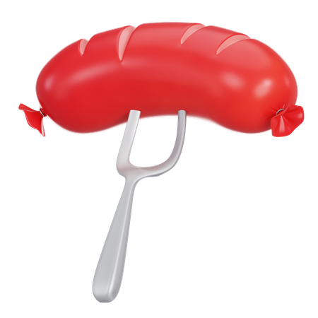 Sausage on Skewer  3D Icon