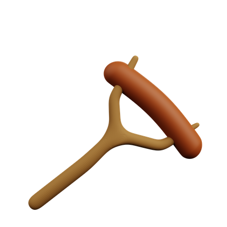 Sausage with stick  3D Icon