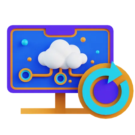 Sauvegarde du système informatique en nuage  3D Icon