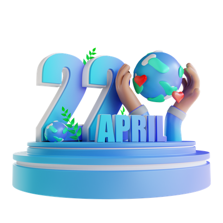 Sauvez le jour de la terre  3D Illustration