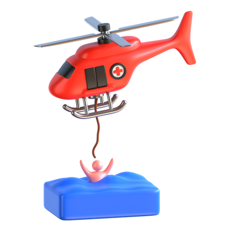Sauvetage par hélicoptère  3D Icon