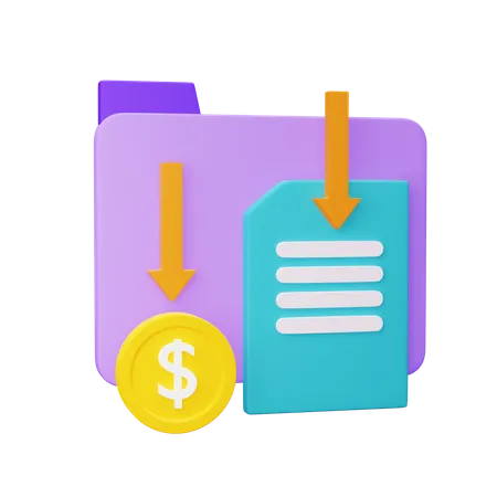 Save Accounting Files  3D Icon